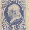 1c ultramarine Franklin single