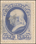 1c ultramarine Franklin single