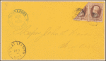 2c red brown Jackson single and bisect on cover