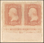 3c rose Washington bottom imprint pair