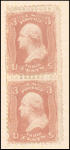 3c rose Washington vertical pair