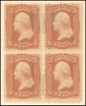 3c rose Washington block of four
