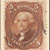 5c red brown Jefferson single