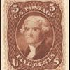 5c red brown Jefferson single