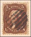 5c red brown Jefferson single