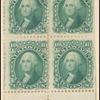 10c yellow green Washington block of four