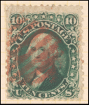 10c yellow green Washington single