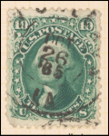 10c yellow green Washington single