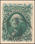 10c yellow green Washington single
