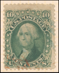 10c yellow green Washington single