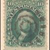10c yellow green Washington single