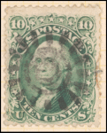 10c yellow green Washington single
