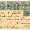 10c yellow green Washington nine singles on cover