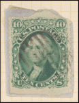 10c yellow green Washington single