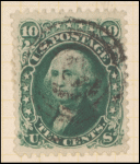 10c dark green Washington single