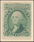 10c yellow green Washington single