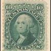 10c yellow green Washington single