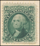 10c yellow green Washington single