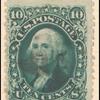 10c yellow green Washington single