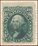 10c yellow green Washington single
