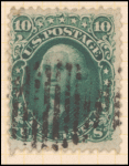 10c yellow green Washington single