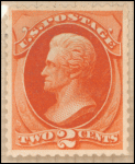 2c carmine vermilion Jackson single
