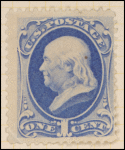 1c ultramarine Franklin single