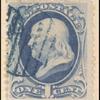 1c ultramarine Franklin single