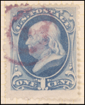 1c ultramarine Franklin single