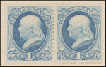 1c ultramarine Franklin pair