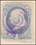 1c ultramarine Franklin single