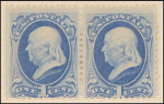 1c ultramarine Franklin pair