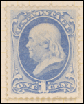 1c ultramarine Franklin single