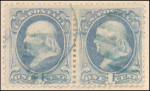 1c ultramarine Franklin pair