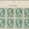 3c green Washington plate number and imprint block of eight