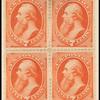 7c orange vermillion Stanton block of four