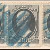 30c gray black Hamilton strip of three