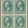 3c blue green Washington block of four