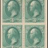 3c blue green Washington block of four