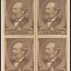5c yellow brown Garfield block of four