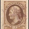 10c brown Jefferson single