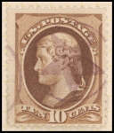 10c brown Jefferson single