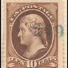 10c brown Jefferson single