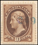 10c brown Jefferson single