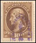 10c brown Jefferson single