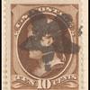 10c brown Jefferson single