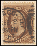 10c brown Jefferson single