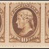 10c brown Jefferson strip of three