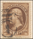 10c brown Jefferson single