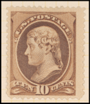 10c brown Jefferson single